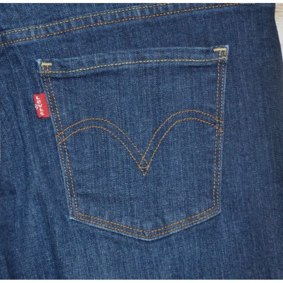 Levi's 505 Ladies Dark Wash Straight Leg Jeans Size 8 29 X 30 Mid Rise Stretch - Picture 6 of 11